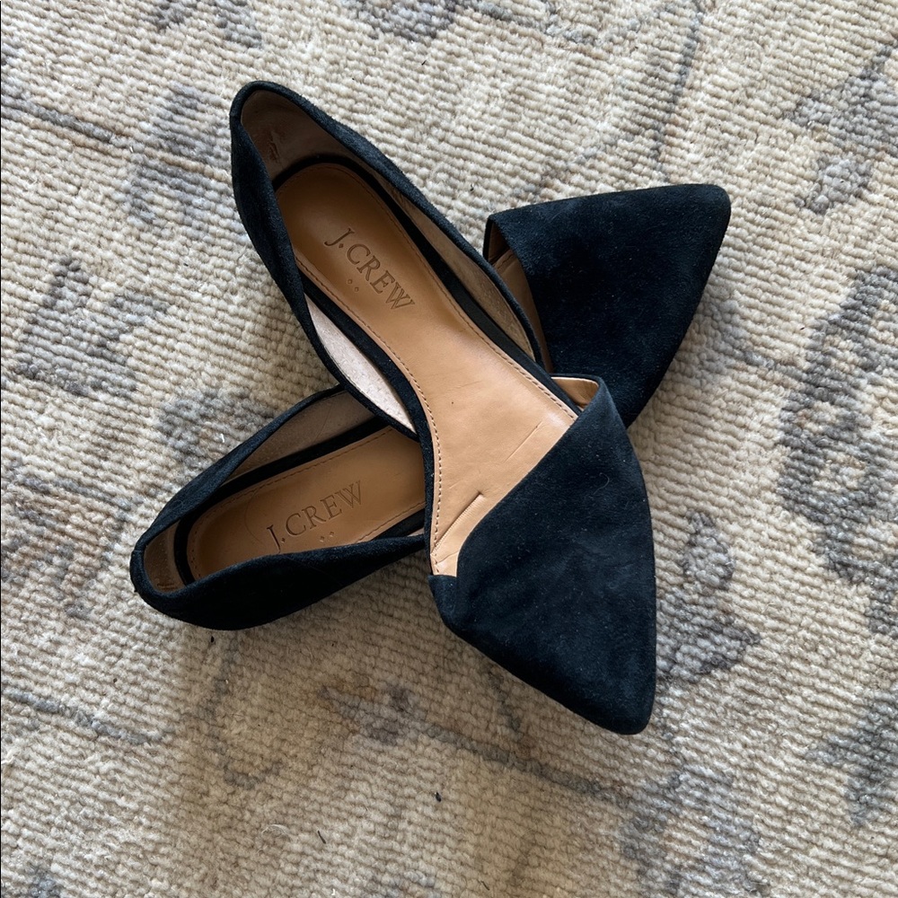 J. Crew Elegant Black Suede Flats